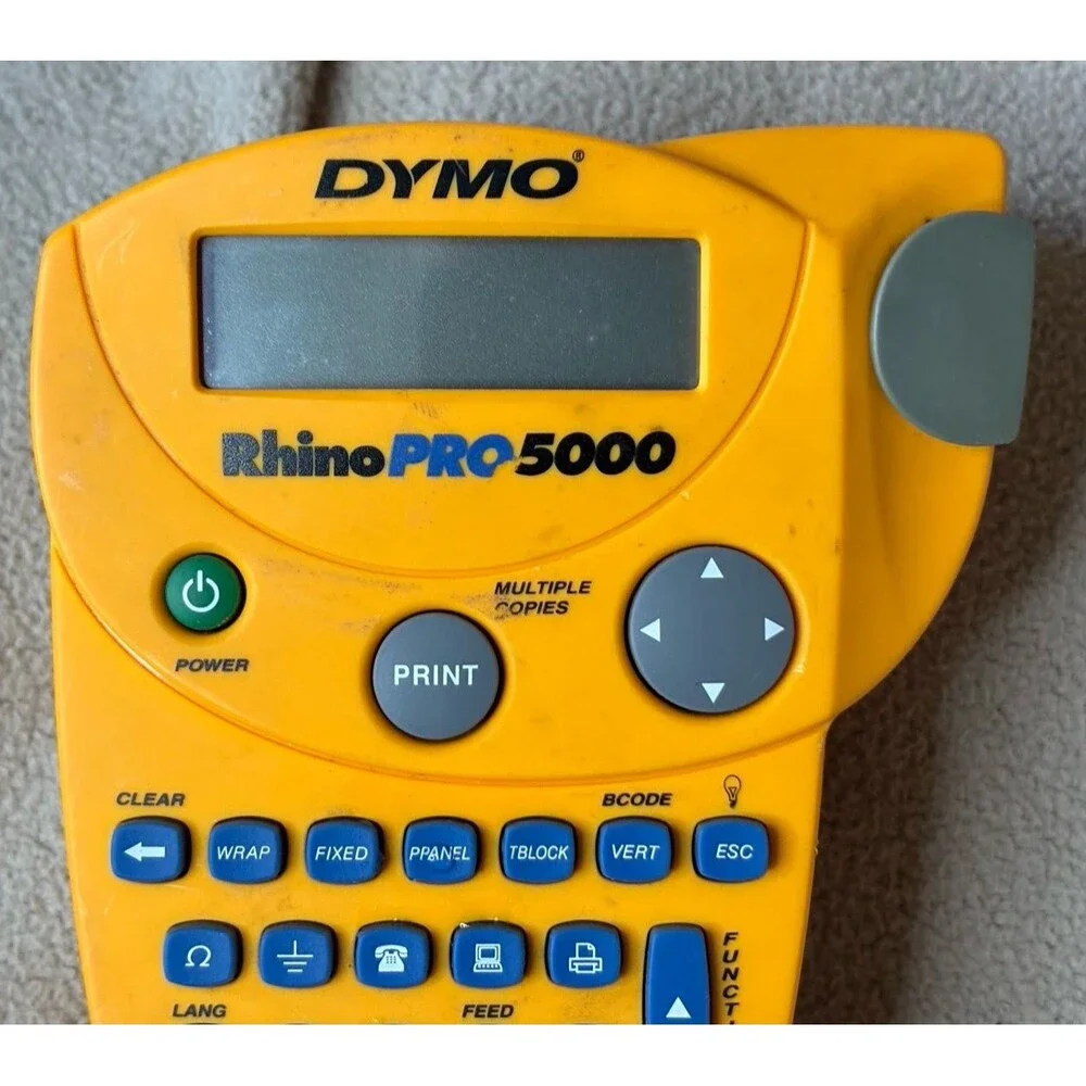DYMO RhinoPRO 5000 Industrial Label Maker Works No Power Adapter FOR PARTS AS IS